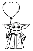 Baby Yoda kleurplaat 1